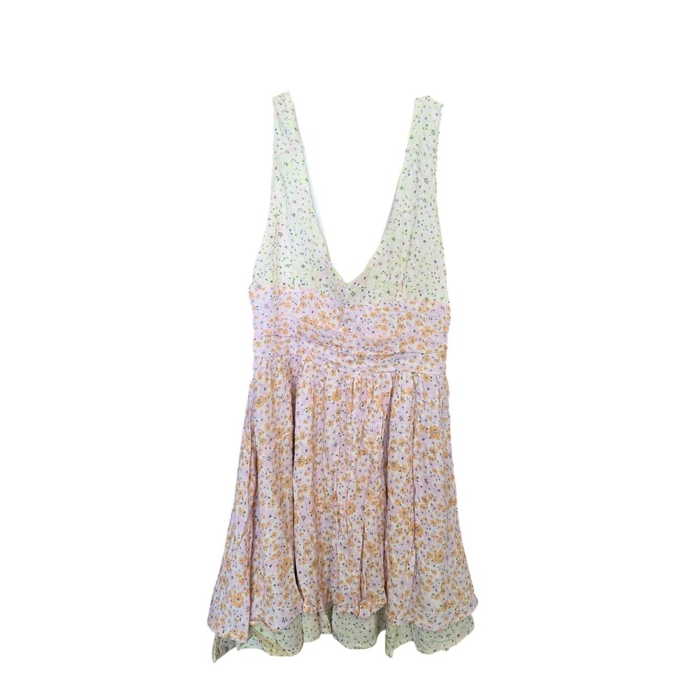 Princess Polly Sleeveless Mini Dress 6 Womens Multicolor Floral V Neck Flowy